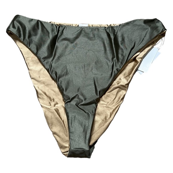 Good American High Shine Good Waist Cheeky Swim Bikini Bottom 5 2XL Women’s Sage - Picture 2 of 10